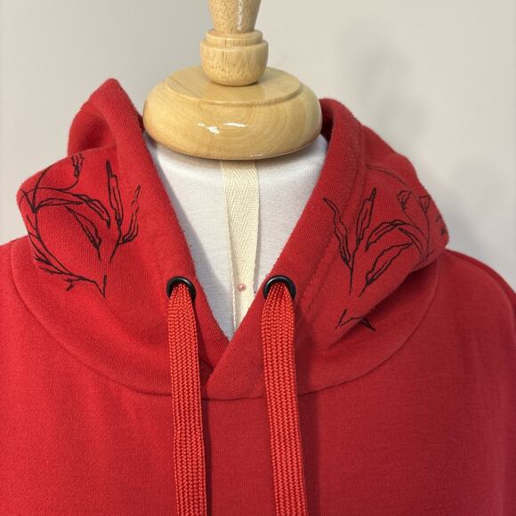 Reason Red Graphic Embroidery Hoodie Roses Be Real Not Perfect Unisex M - Picture 4 of 15